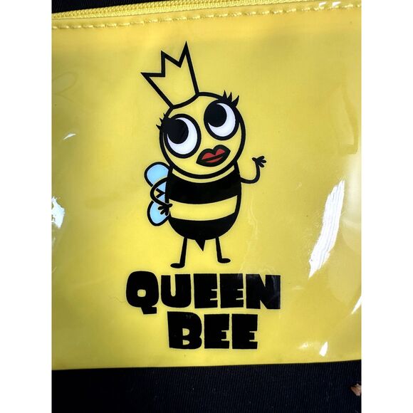 Y2k FRED is RED 'Queen Bee' Coin Purse Yellow PVC Makeup Pouch - Picture 4 of 7